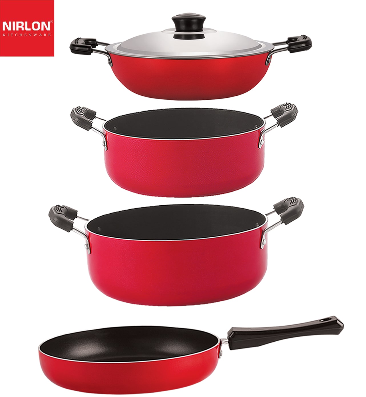 

Nirlon non stick cookware Set of 4 pcs combo for wedding gift