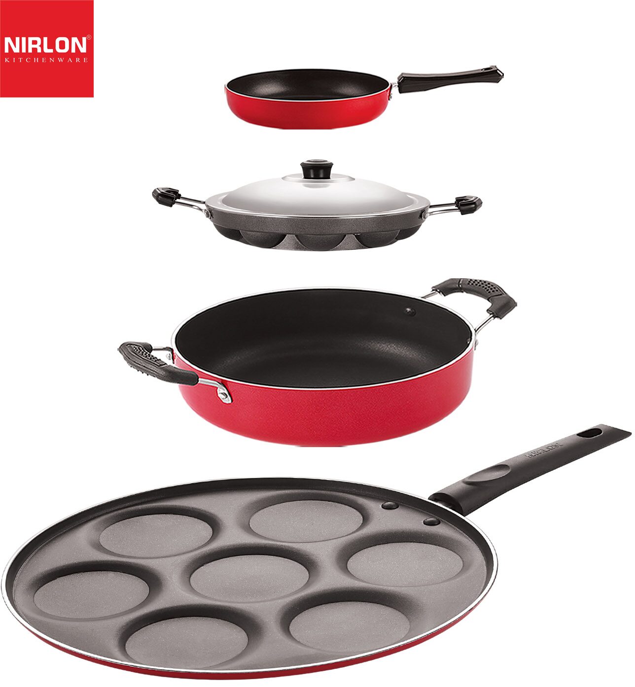 

Nirlon Non stick Aluminium Gift Set of 4 pcs with Bakelite Handle