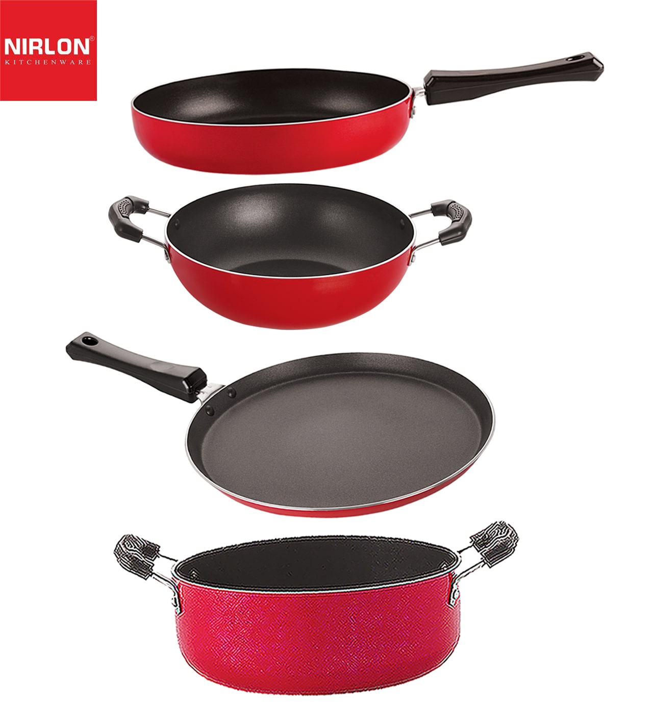 

Nirlon Non-Stick Premium Quality Aluminium Kitchenware Set of 4 pcs
