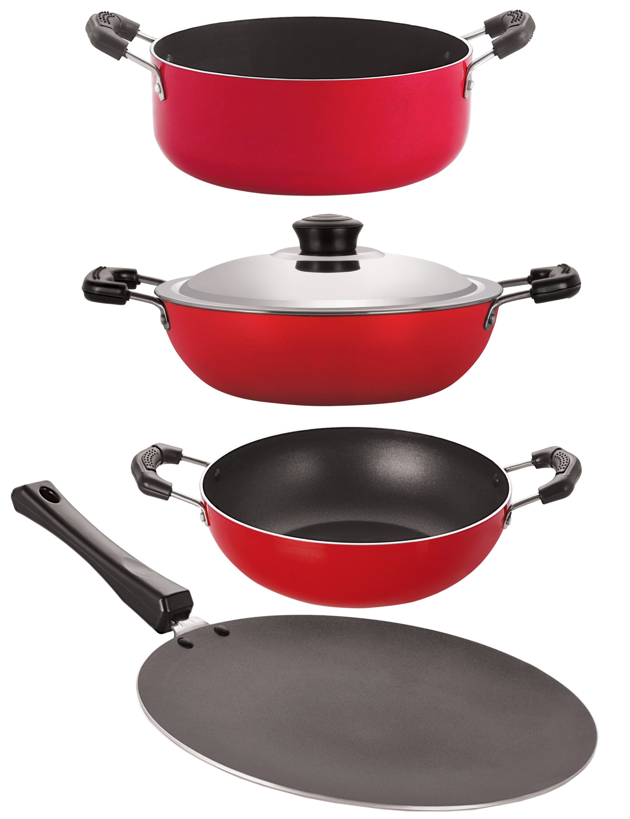

Nirlon Non-Stick Coated Heat Resistance Pfoa Free Aluminium Kitchenware Combo Set