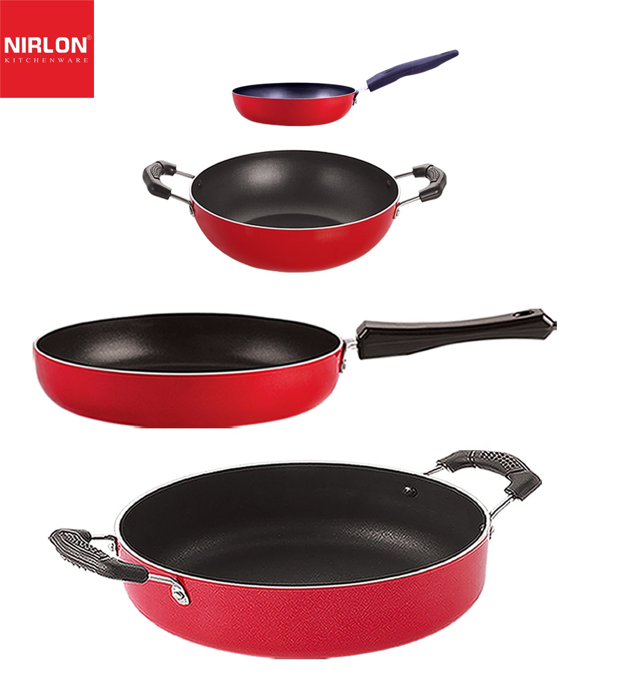 

Nirlon non stick cookware kitchen accessories for cooking combo Set of 4 pcs
