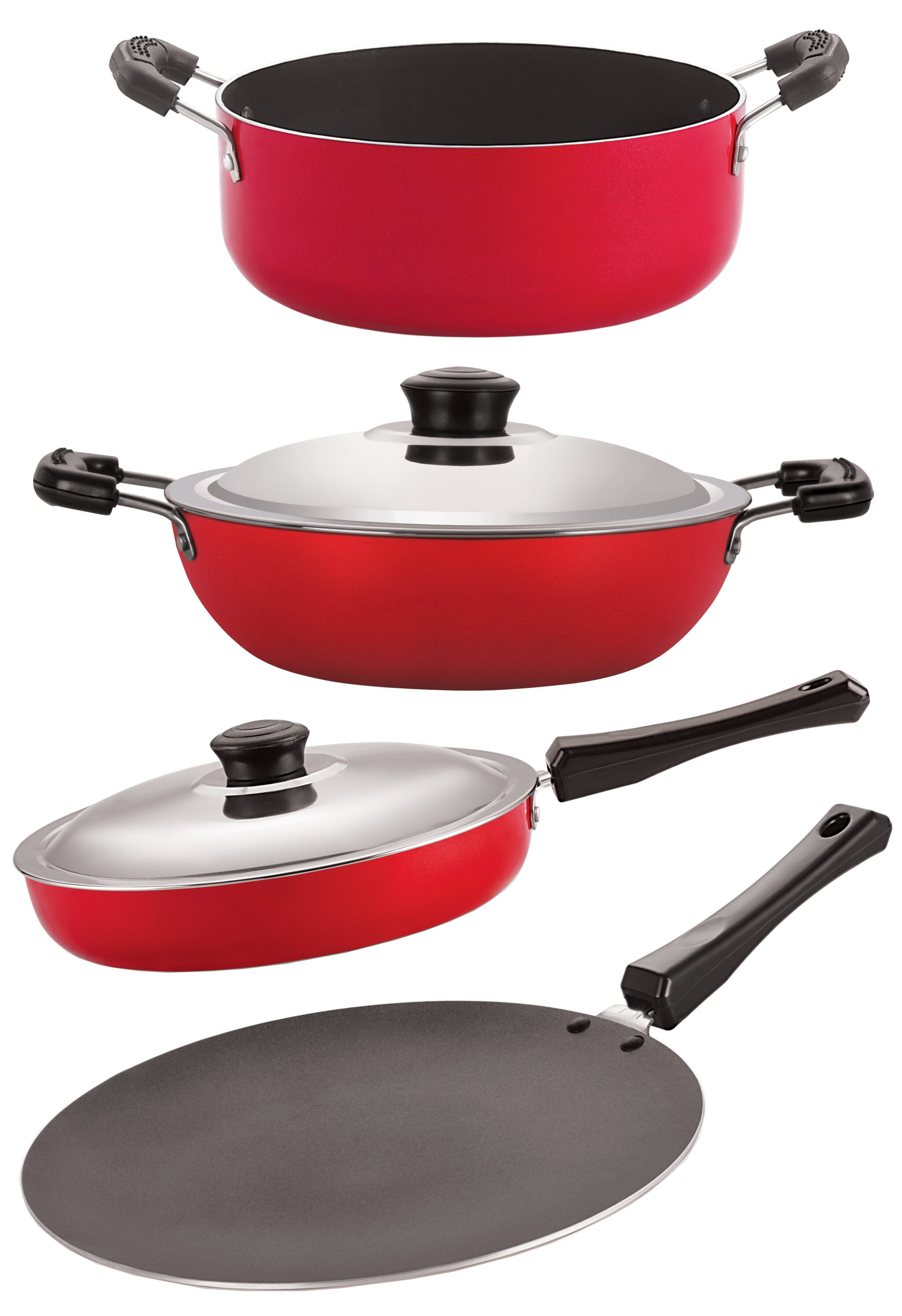 

Nirlon Non-Stick Aluminium Cookware Set 4 pcs