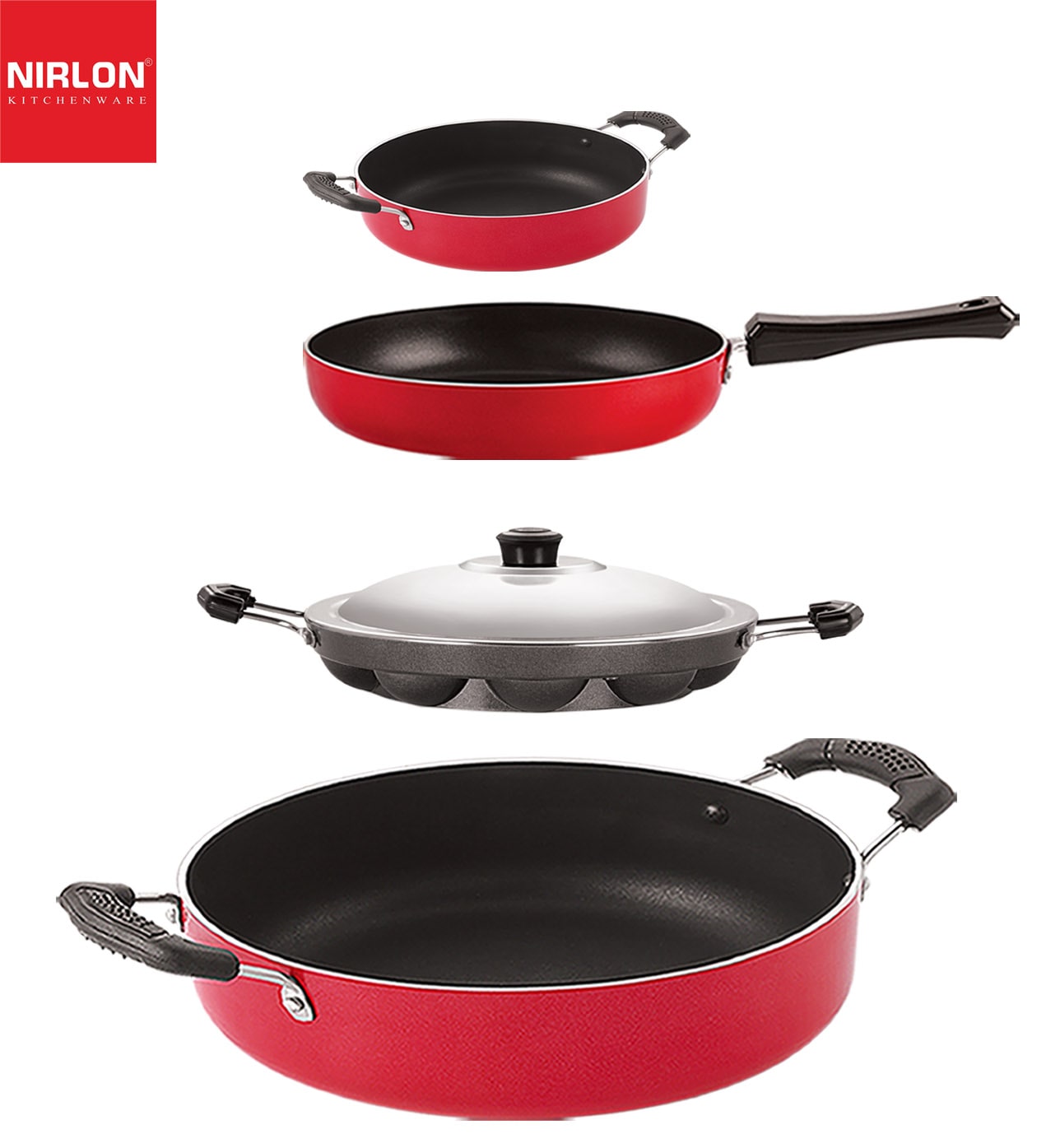 

Nirlon non stick aluminium kitchenware item cookware Set of 4 pcs