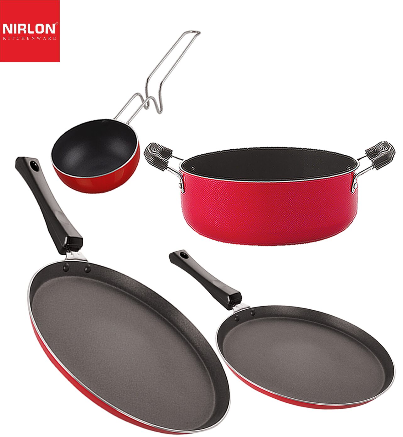 

Nirlon Non stick Aluminium Cookware Gift Set of 4 pcs