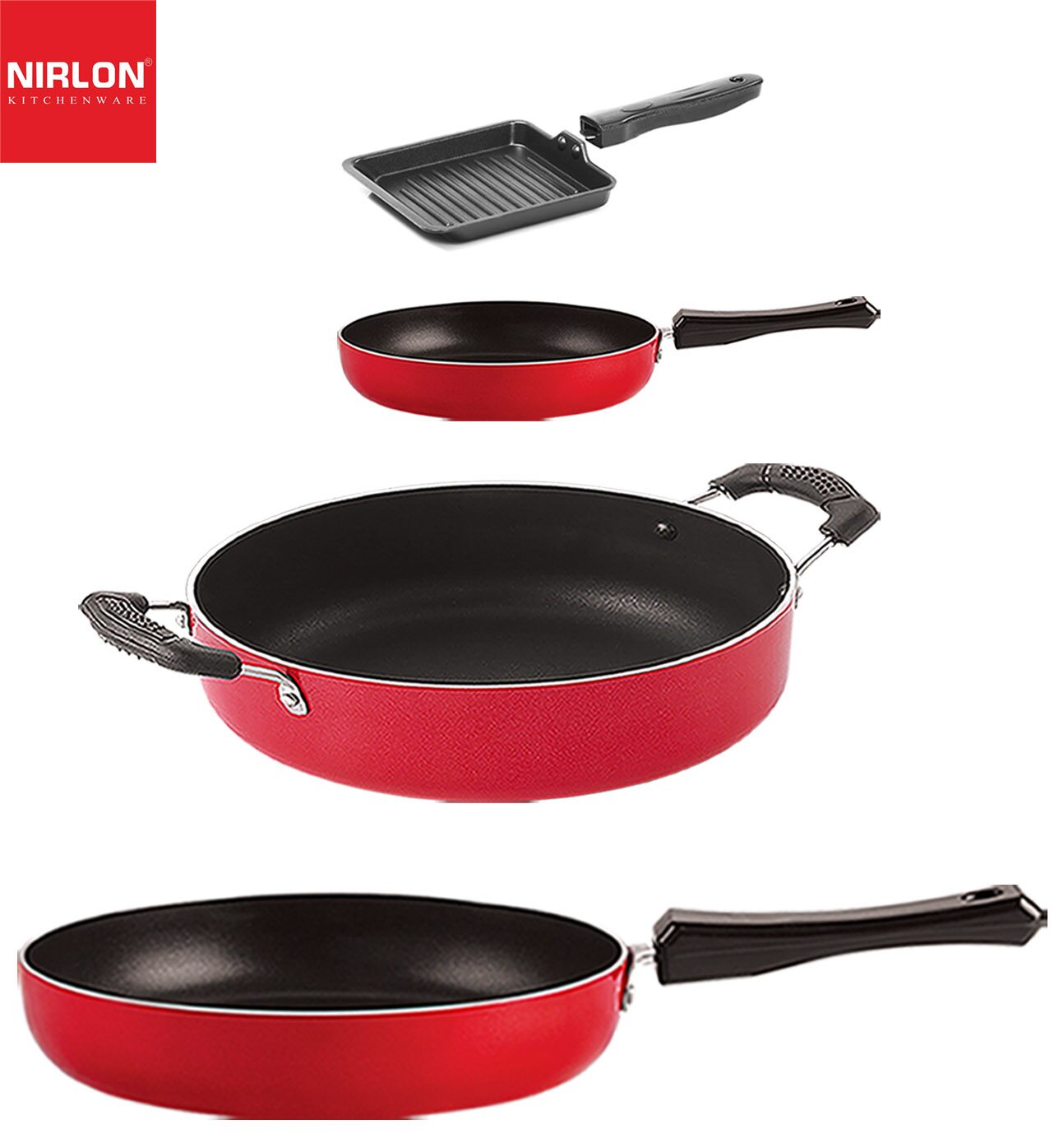

Nirlon Non stick Coated Dishwasher Safe Aluminium Kitchen Utencils Gift Set of 4 pcs