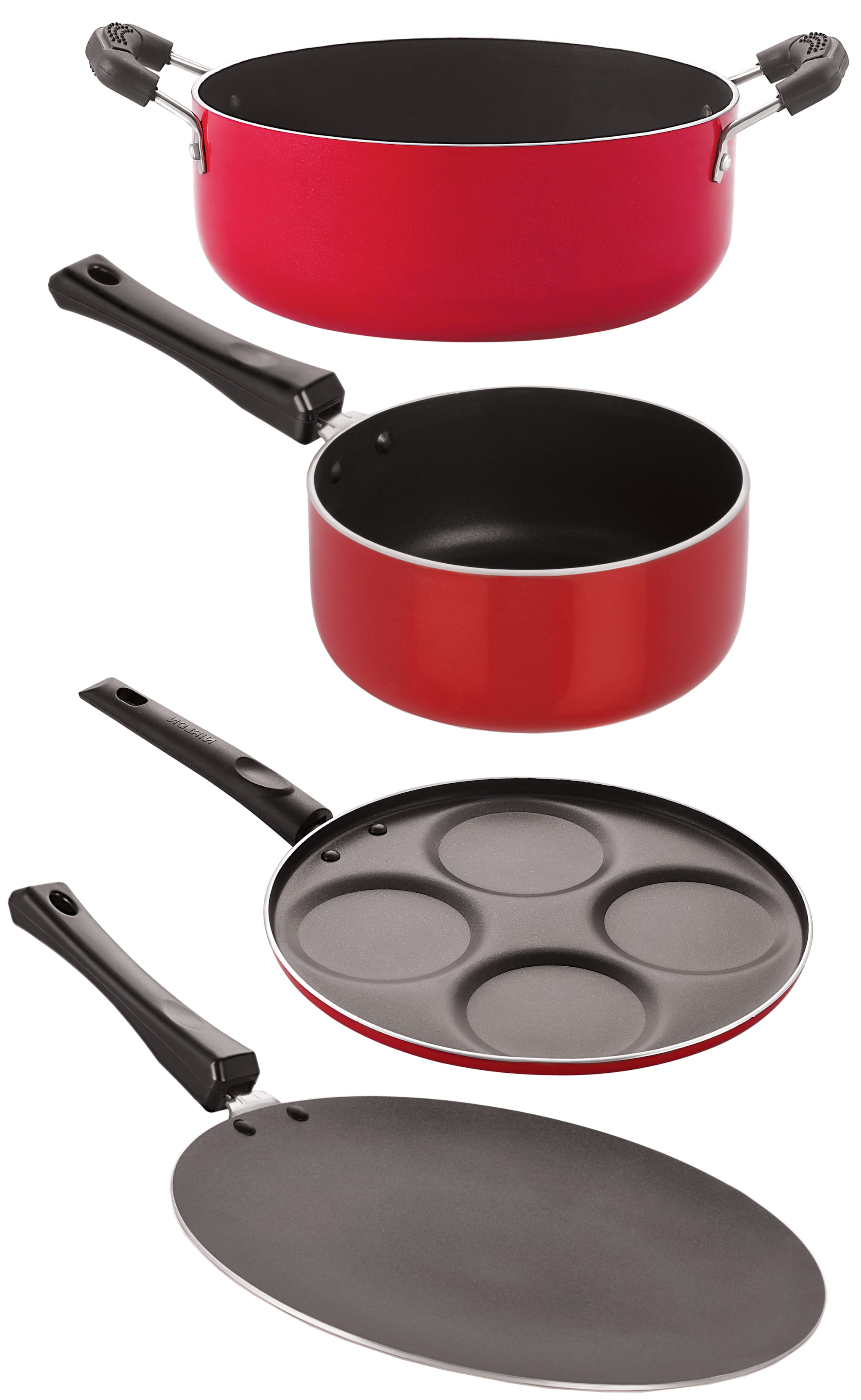 

Nirlon Non-Stick Aluminium Cookware 4 pcs Set