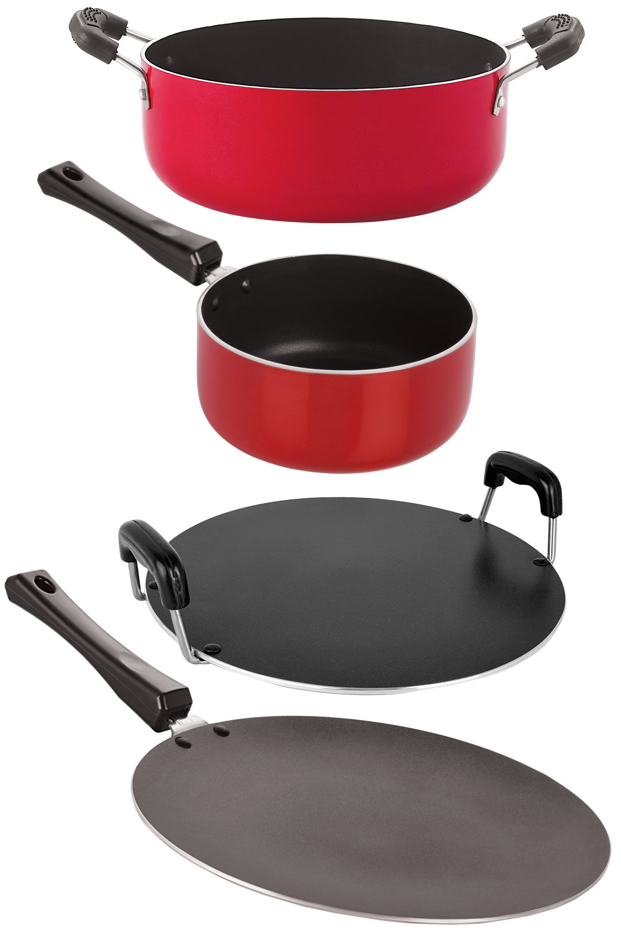 

Nirlon Non-Stick Aluminium Heat Resistance Cookware Set with Bakelite Handle