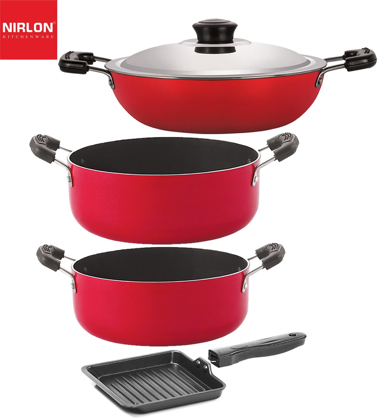 

Nirlon non stick aluminium kitchenware item cookware Set of 4-Piece