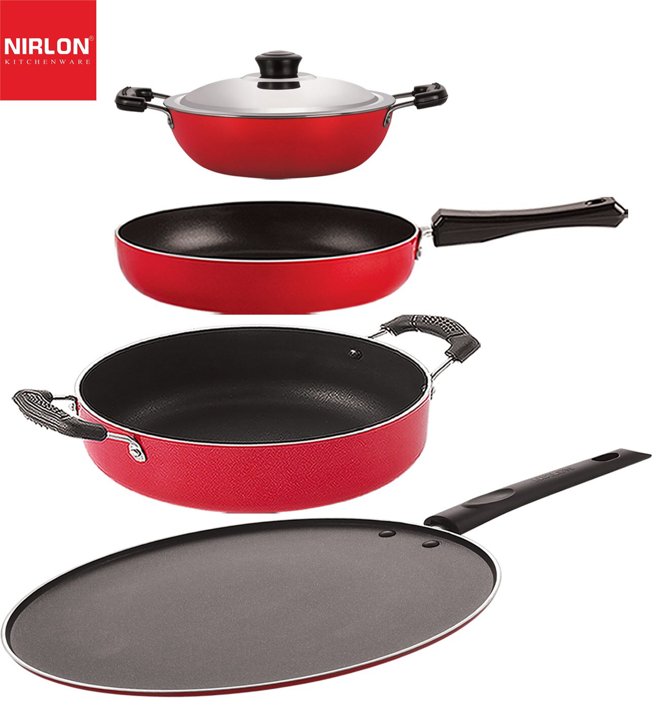 

Nirlon Non stick Aluminium Cookware Gift Set of 4 pcs
