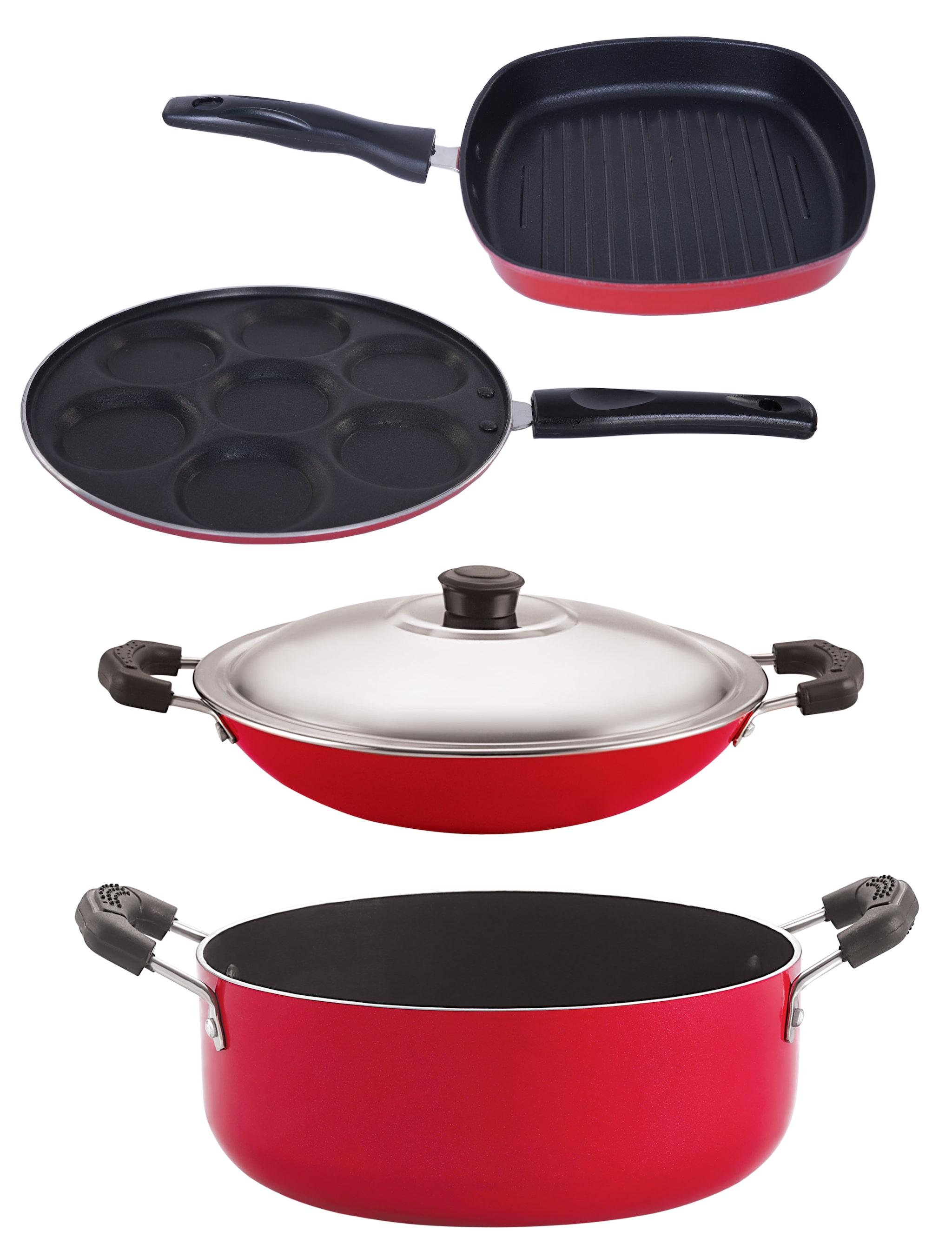 

Nirlon Non-Stick Cookware Kitchen Cooking Essential Combo Set