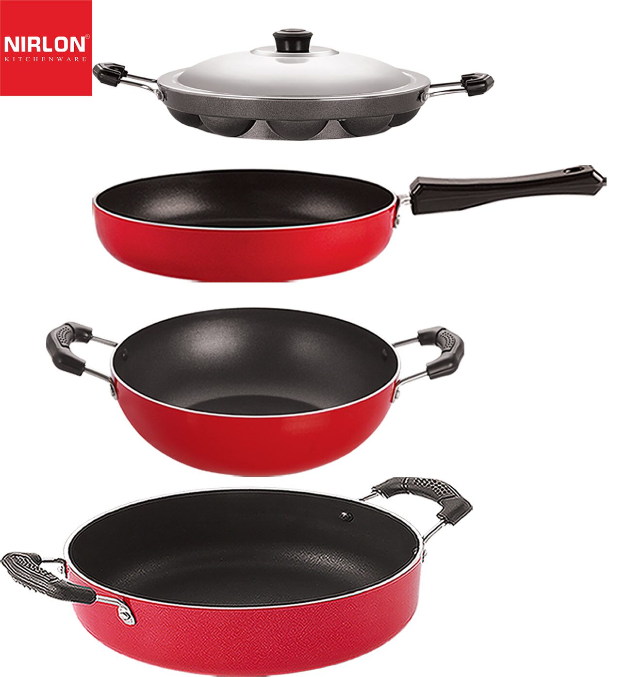 

Nirlon Non stick Aluminium Gift Set of 4 pcs with Bakelite Handle