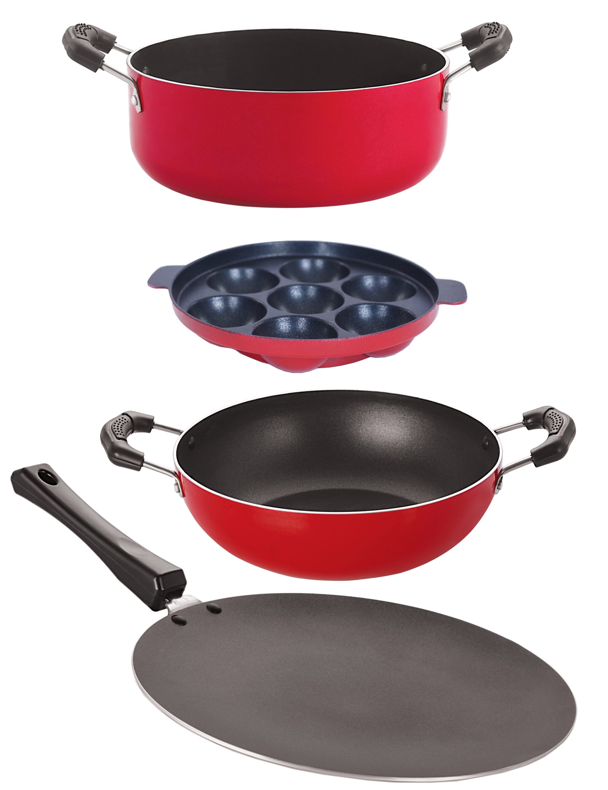 

Nirlon Non-Stick Cookware Kitchen Aluminium Cooking Essential Combo Set