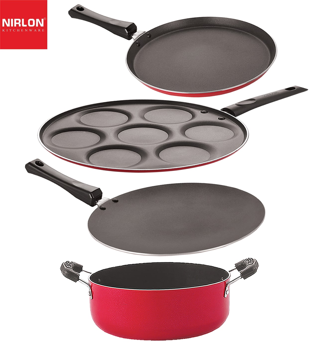 

Nirlon Non Stick Kitchenware Cooking Utencil Combo Gift Set of 4 pcs