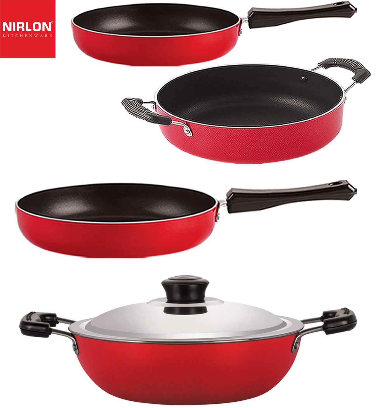

Nirlon Non stick Aluminium Chemical Free Kitchen Item Set of 4 pcs