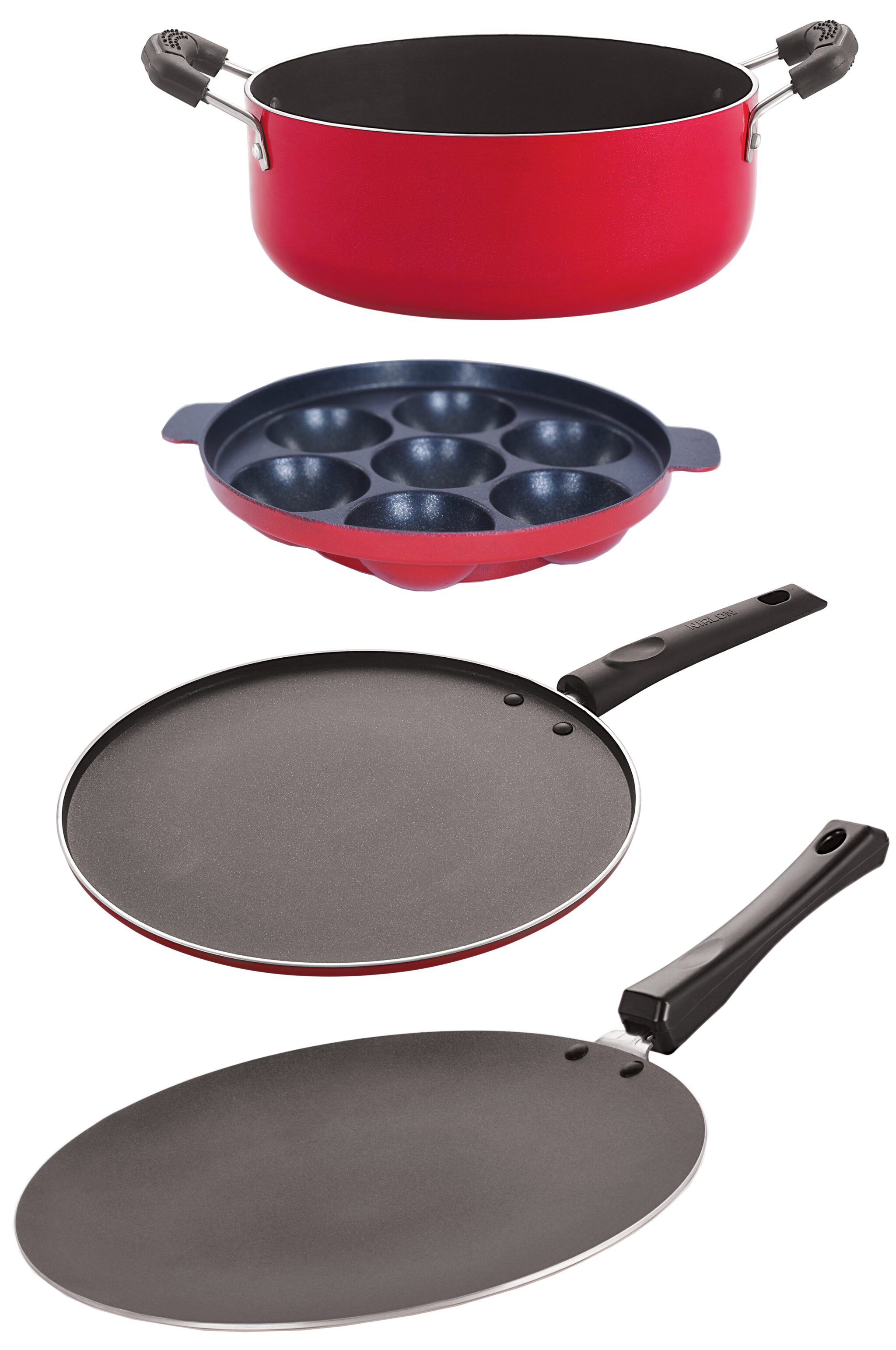 

Nirlon Non-Stick Coated Dishwasher Safe Aluminium Kitchen Utencils Combo Set