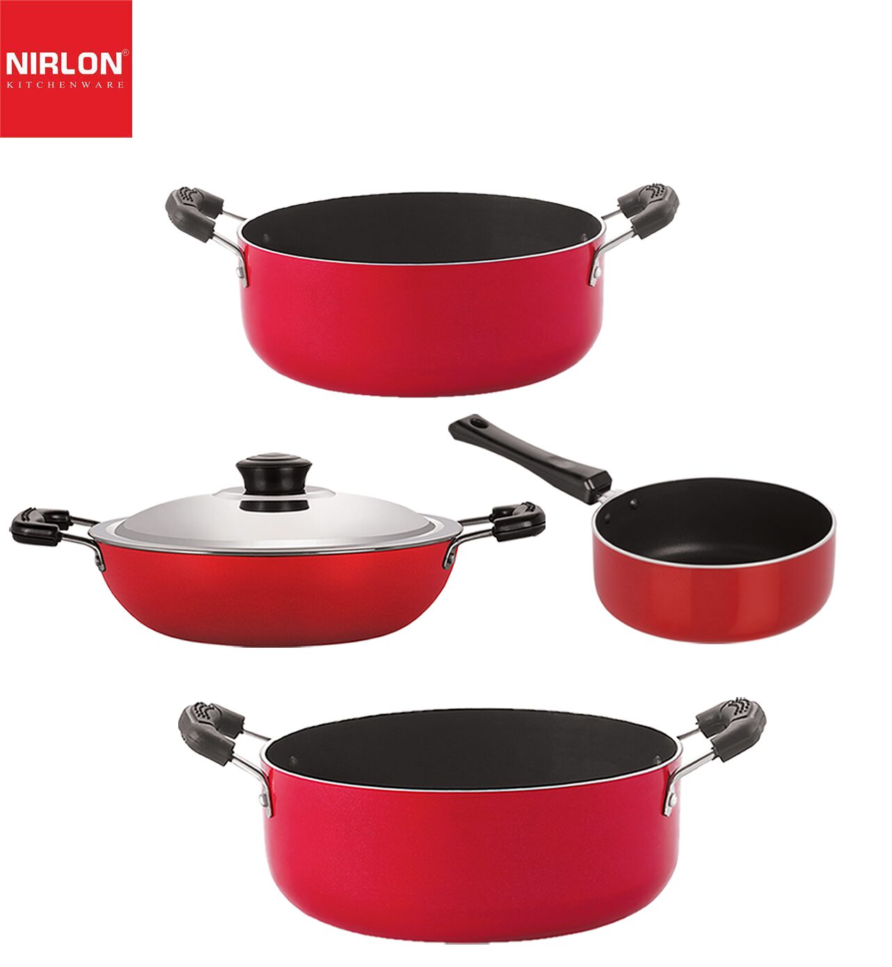 

Nirlon Non-Stick Aluminium Cookware Set of 4 pcs