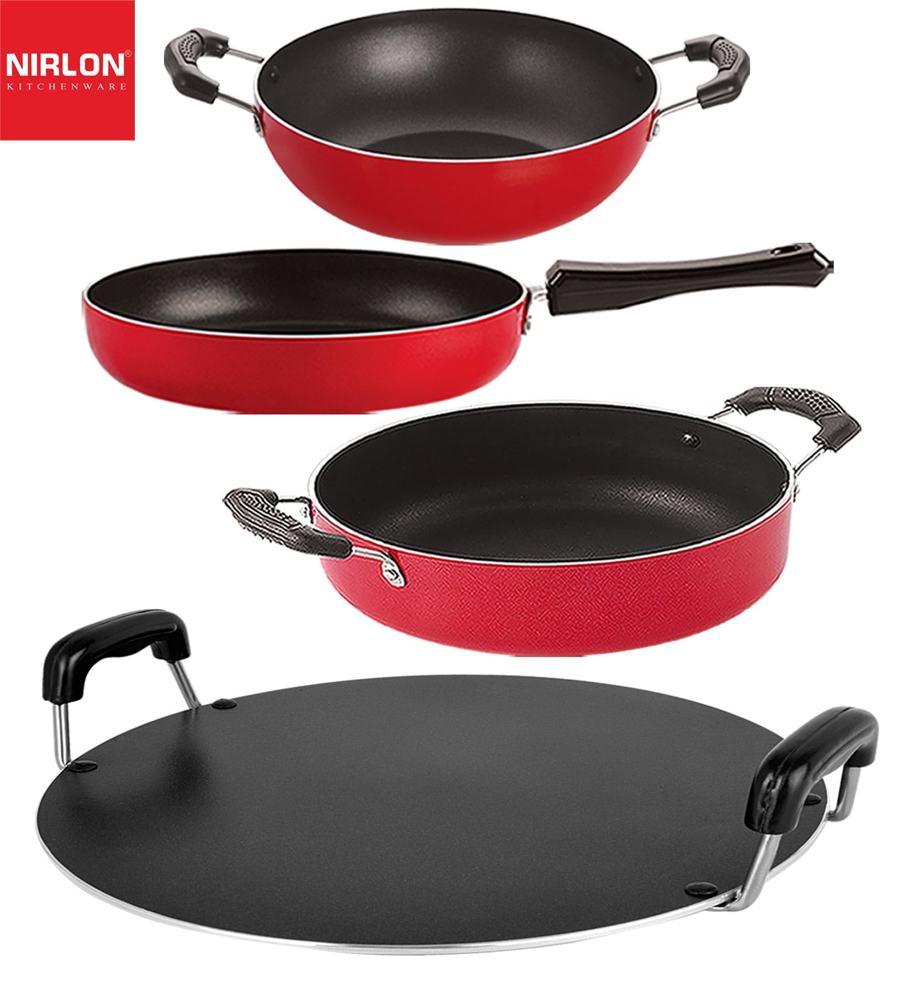 

Nirlon Non Stick Kitchenware Cooking Utencil Combo Gift Set of 4 pcs