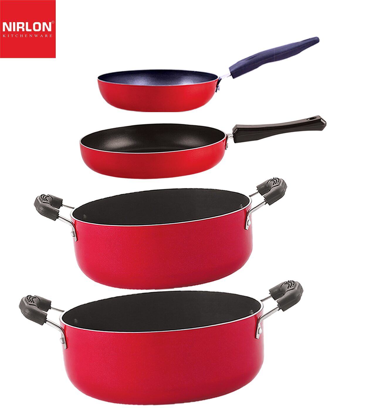 

Nirlon Non stick Aluminium Odor Free Chemical Free Kitchenware Combo Gift Set of 4 pcs