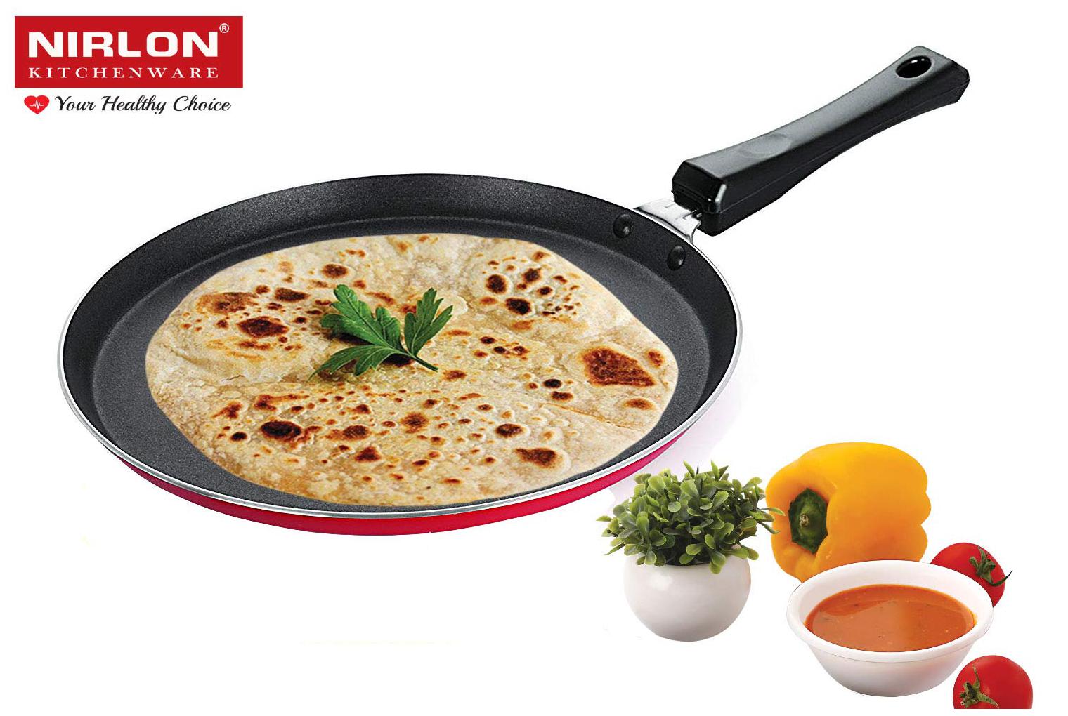 

Nirlon Non Stick Cookware 4mm Aluminium Dosa Tawa Roti Tawa Flat Tawa (1 Piece)