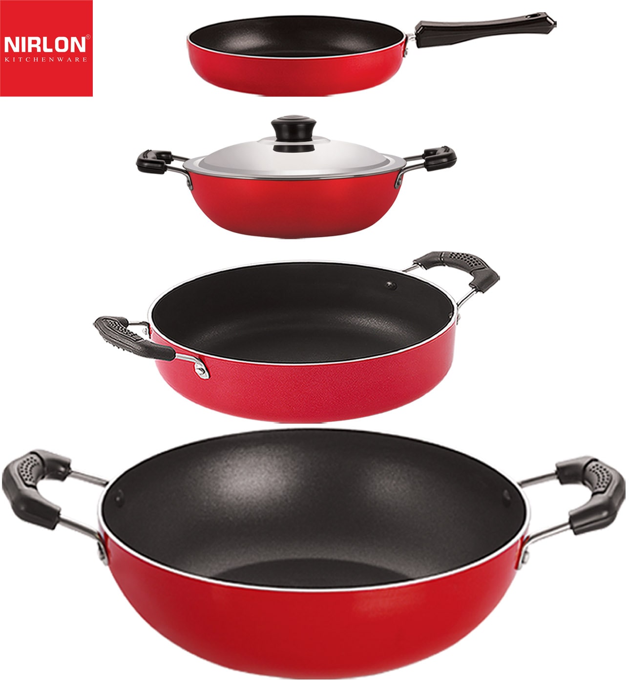 

Nirlon Non stick Aluminium Gift Set of 4 pcs with Bakelite Handle