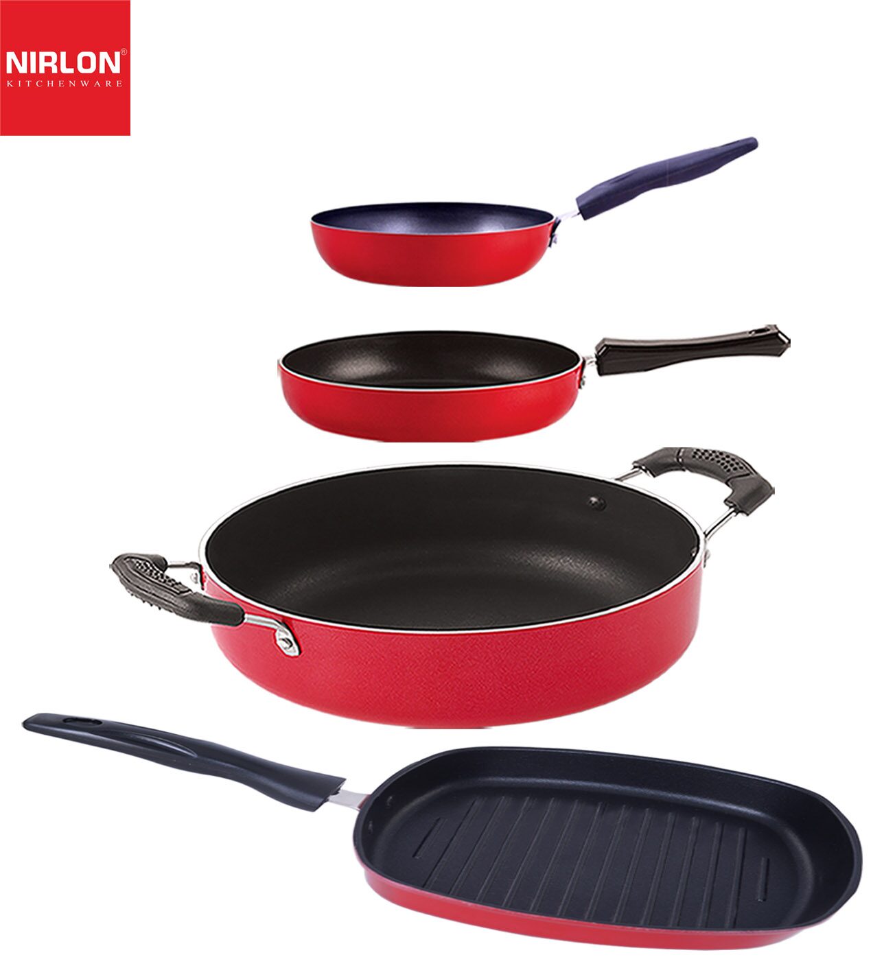 

Nirlon Non Stick Combo Aluminium Cookware Set of 4 pcs