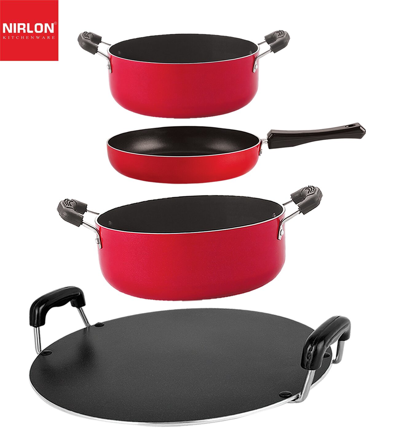 

NIRLON Non-Stick Chemical-free Aluminium Healthy Kitchenware Set of 4 pcs