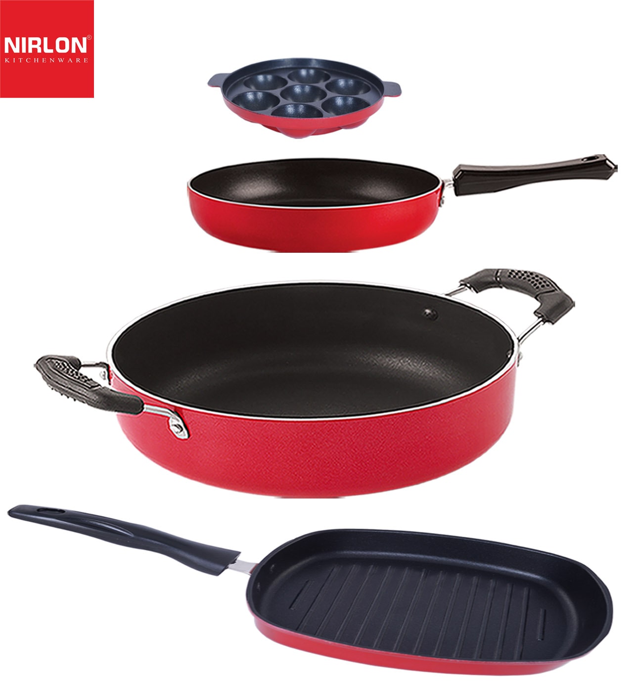 

Nirlon non stick cookware Set of 4 pcs combo for wedding gift