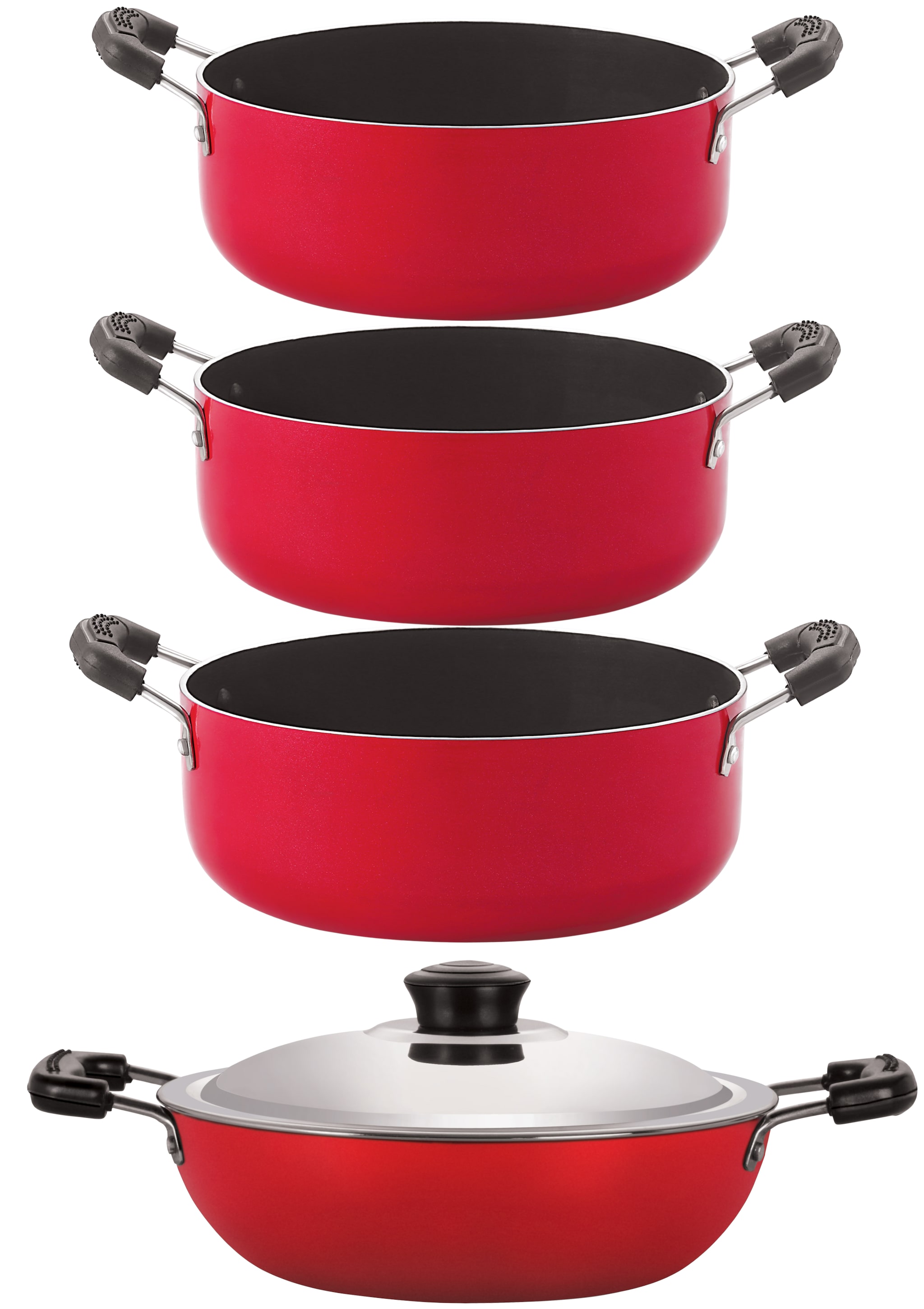 

Nirlon Non-Stick Aluminium Cookware Essential Combo Gift Set with Bakelite Handle 4 pcs