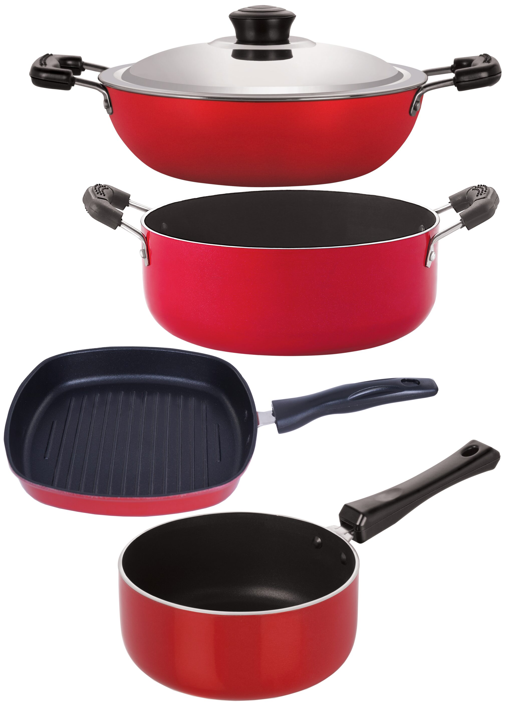 

Nirlon Non Stick Combo Aluminium Cookware Set of 4Pcs