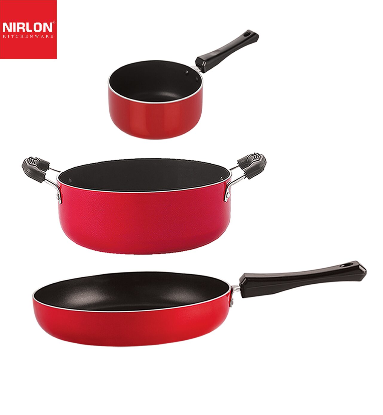 

Nirlon Non-Stick Premium Quality Aluminium Kitchenware Set of 3 pcs