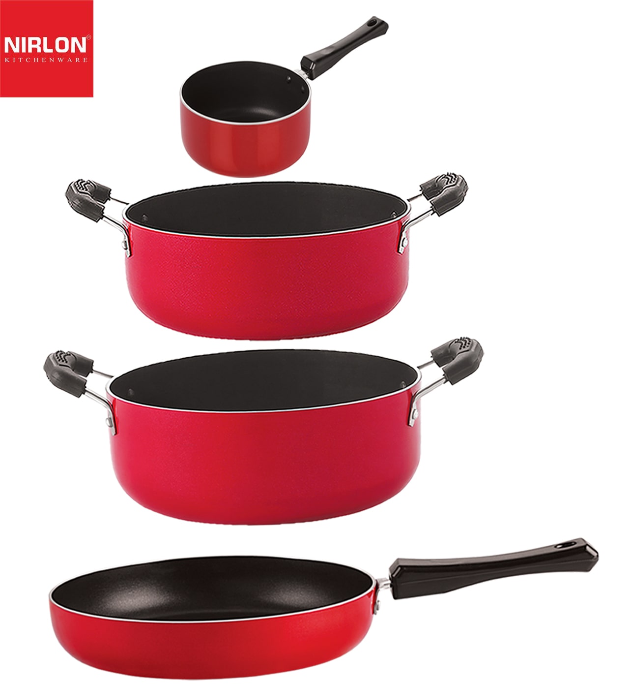 

Nirlon Non stick Cookware Kitchen Cooking Essential Gift Set of 4 pcs
