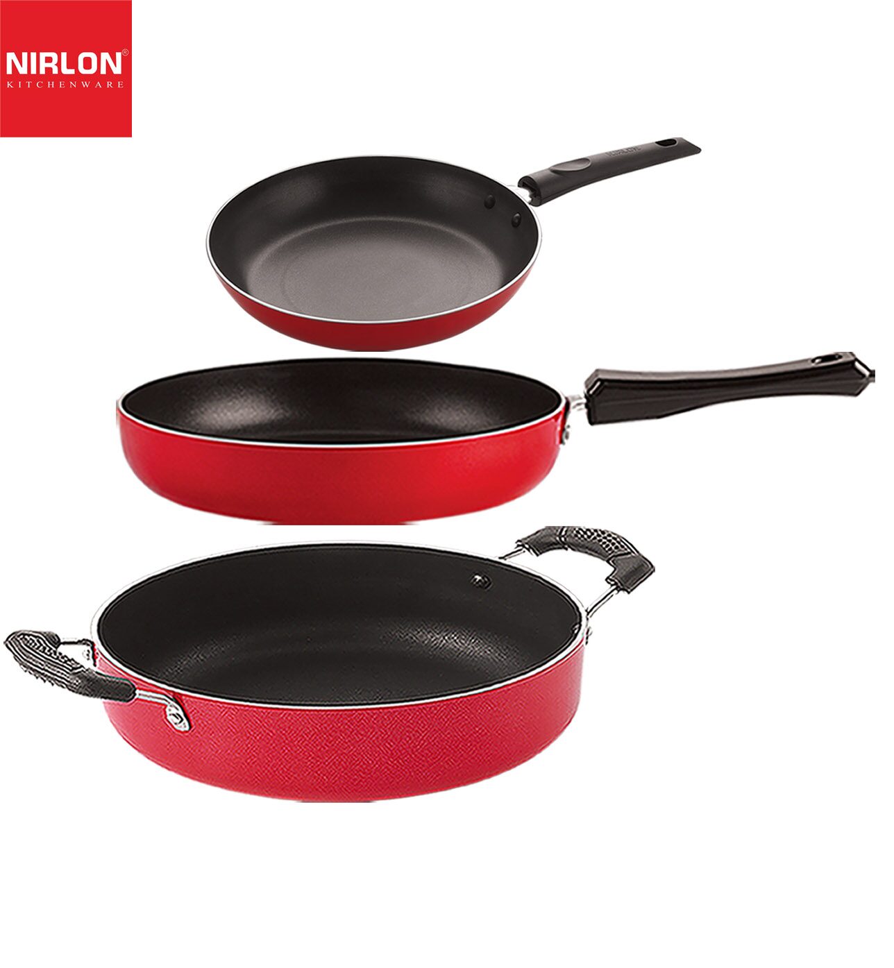 

Nirlon Non-Stick Aluminium Pfoa Free Non-Toxic Durable Kitchenware Set of 3 pcs