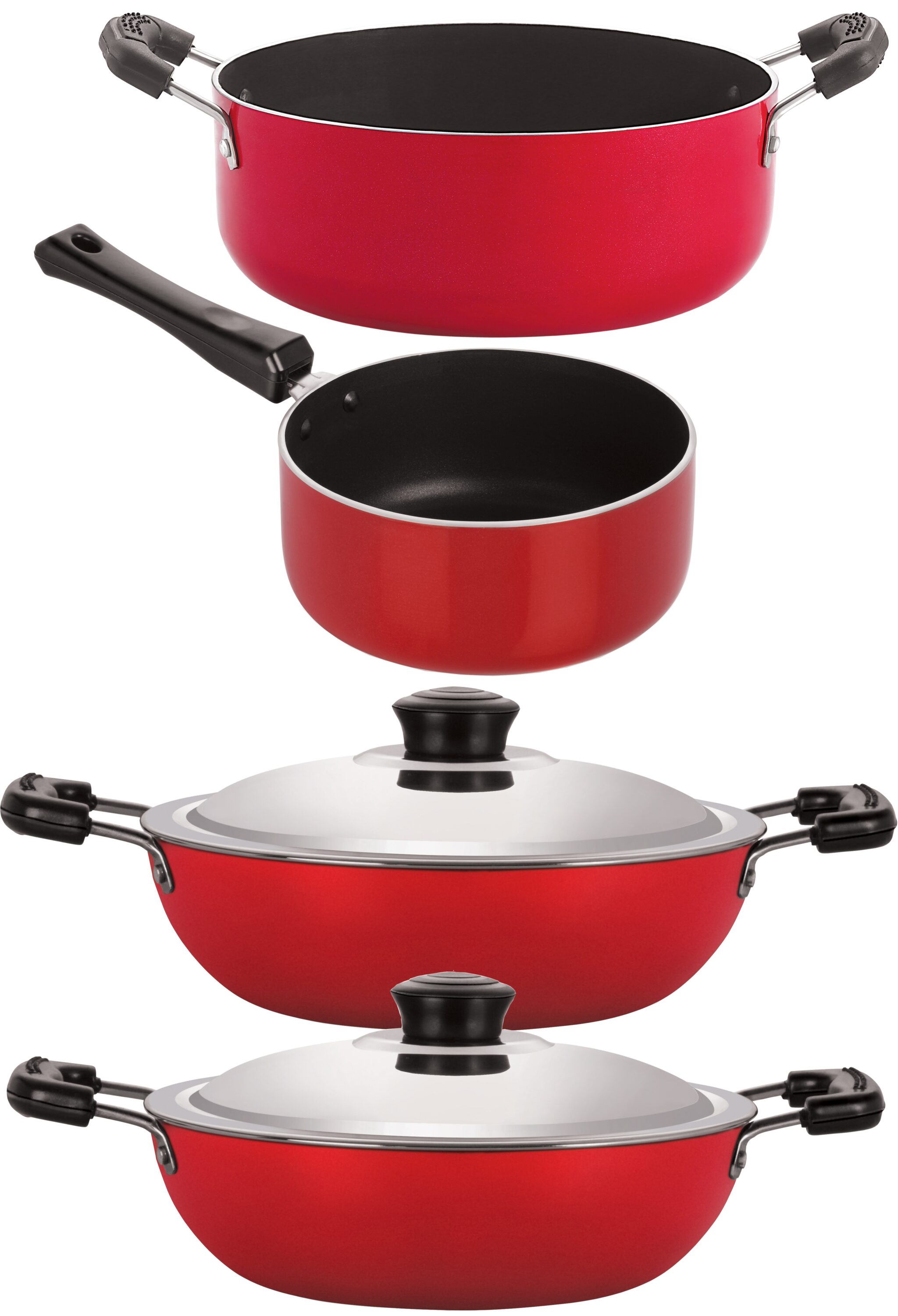 

Nirlon Non stick Aluminium Cookware Set of 4Pcs