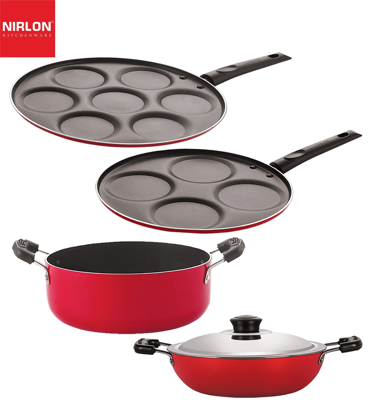 

Nirlon Non stick Aluminium Cookware Gift Set of 4 pcs