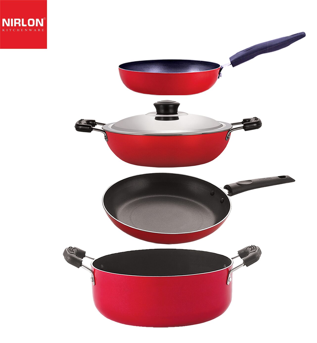 

Nirlon non stick aluminium kitchenware item cookware Set of 4 pcs