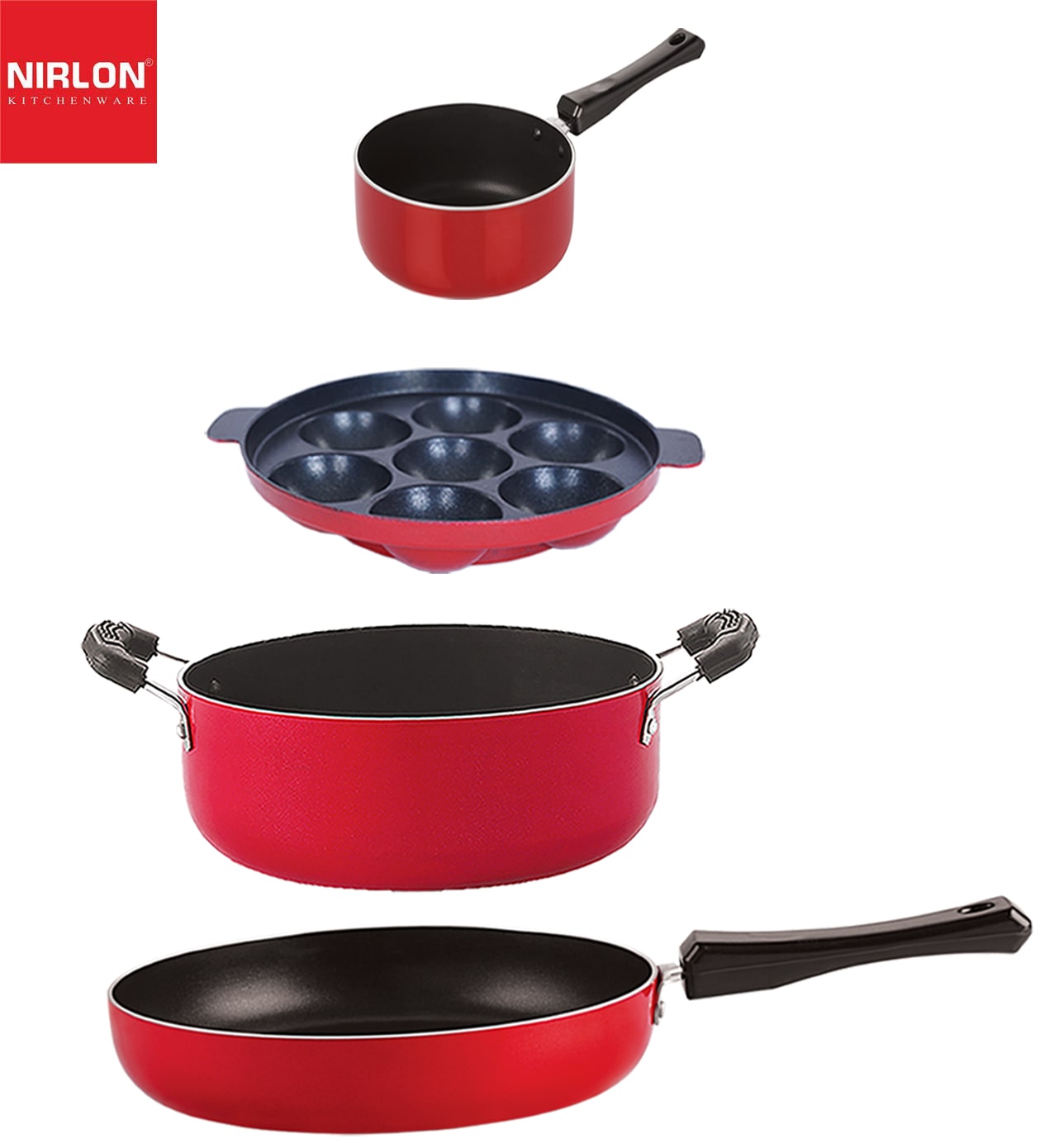 

Nirlon non stick aluminium kitchenware item cookware Set of 4 pcs