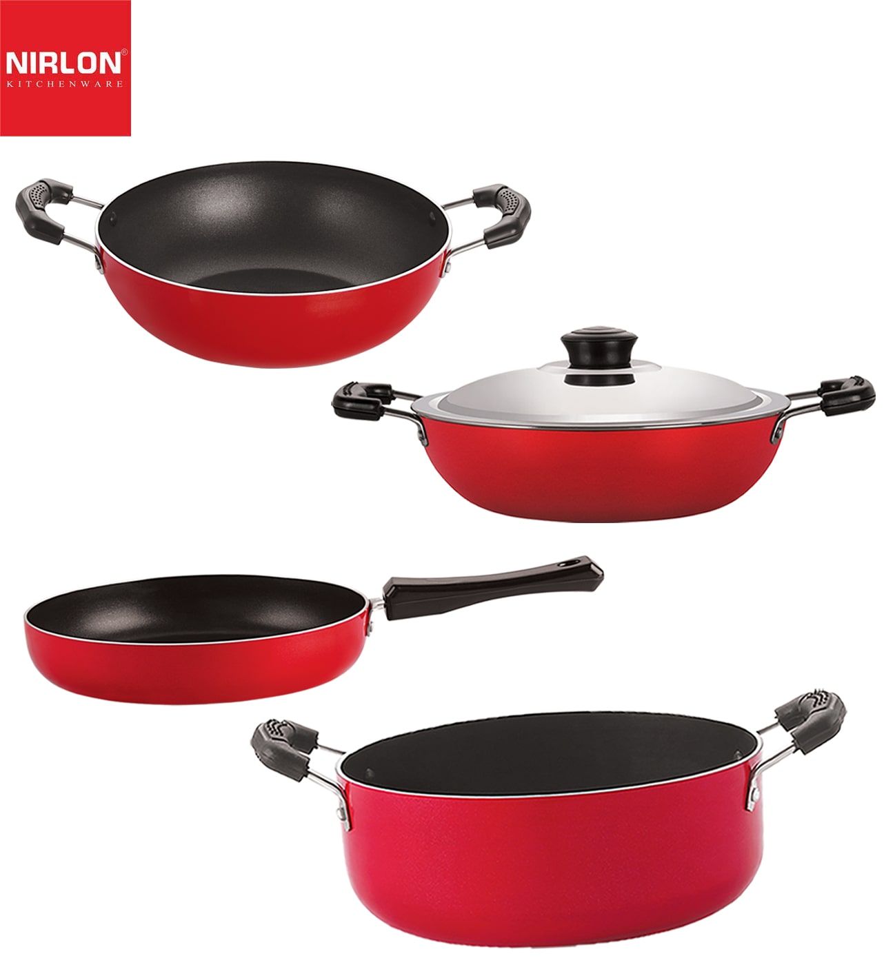 

Nirlon Non Stick Kitchenware Cooking Utencil Combo Gift Set of 4 pcs