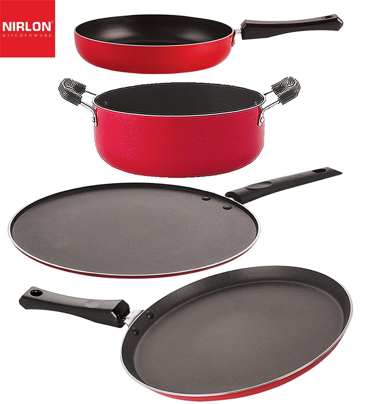 

Nirlon Non stick Aluminium Cookware Gift Set of 4 pcs