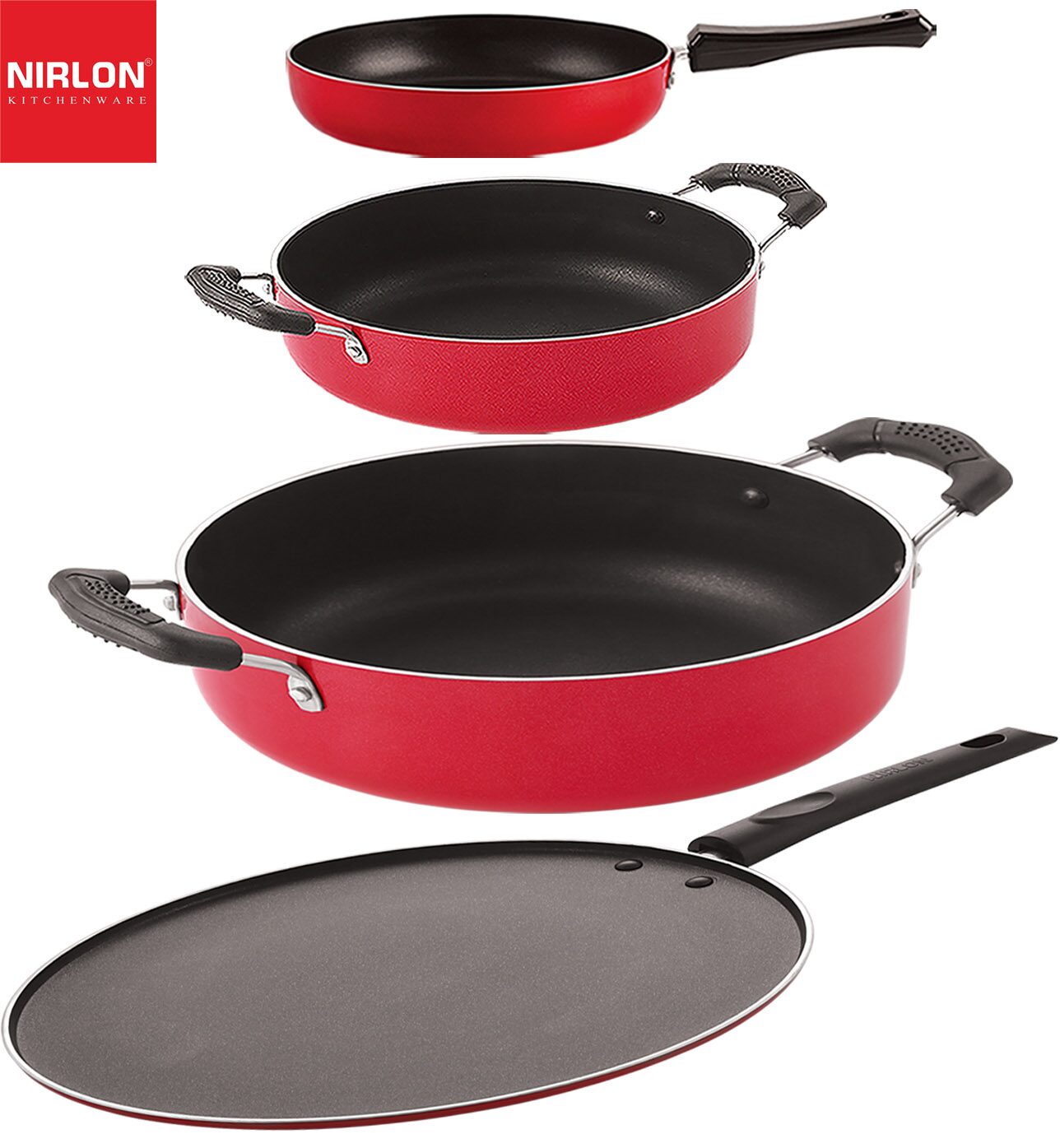 

Nirlon Non stick Aluminium Gift Set of 4 pcs with Bakelite Handle