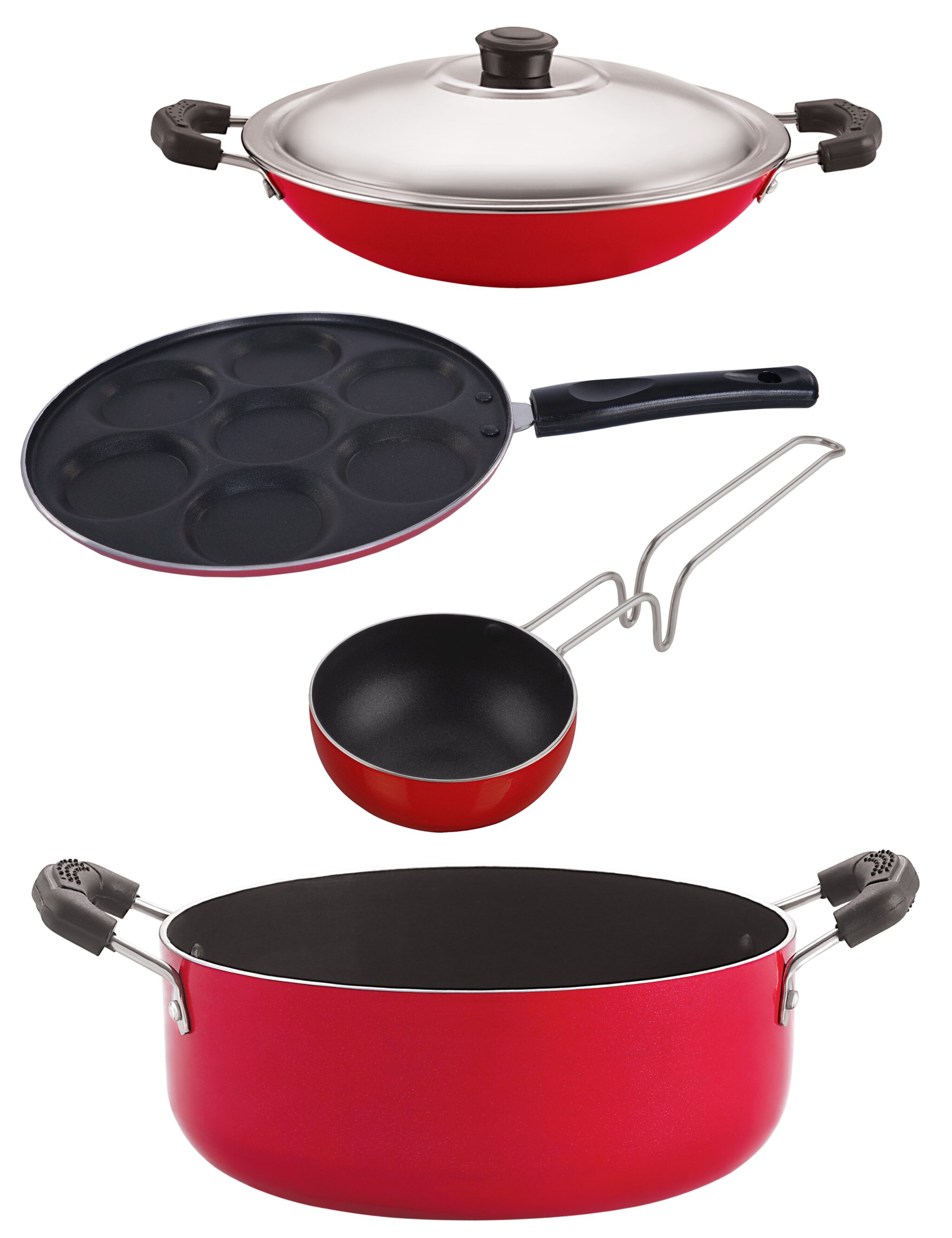 

Nirlon Non-Stick Coated Dishwasher Safe 4 Piece Aluminium Kitchen Utencils Combo Set