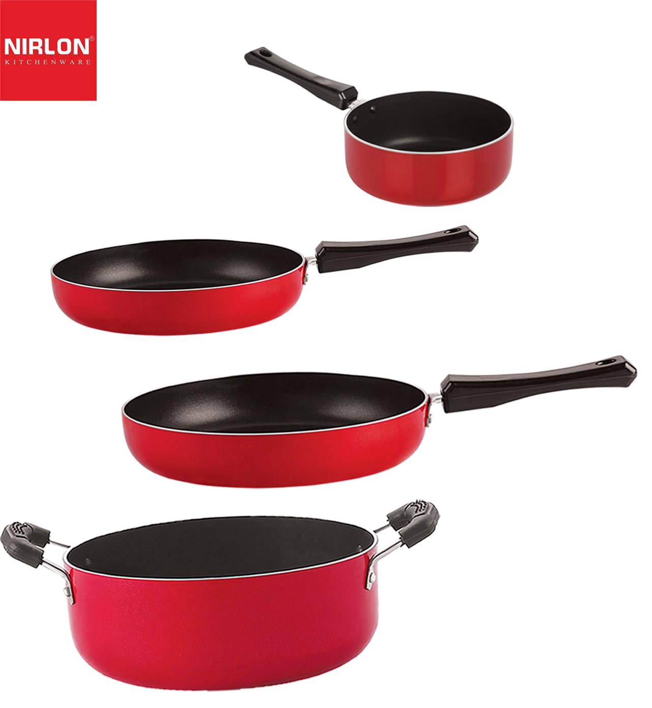 

Nirlon Non-Stick Coated Dishwasher Safe Aluminium Kitchen Utencils Set of 4 pcs
