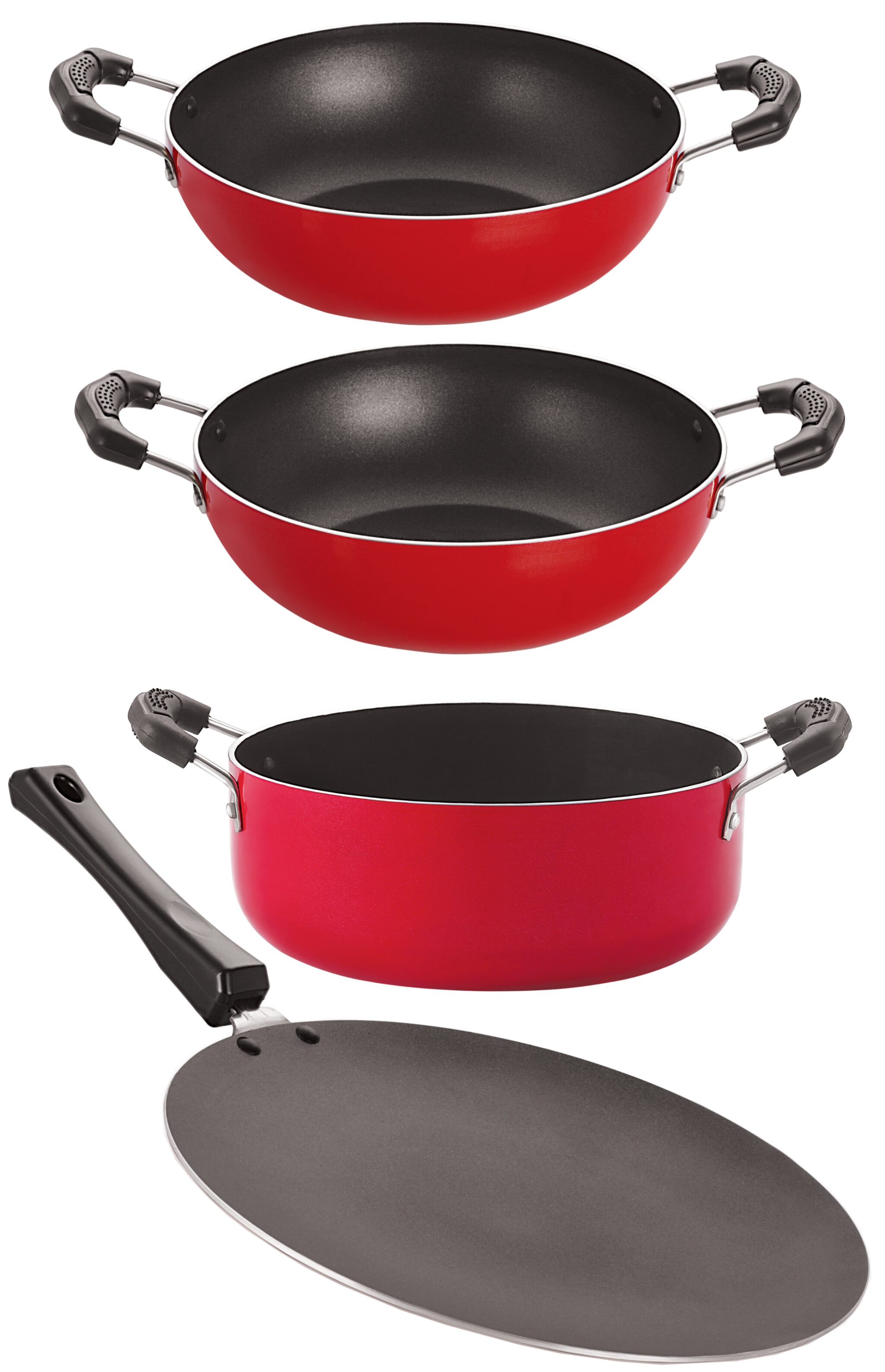 

Nirlon Non stick Coated Heat Resistance Pfoa Free Aluminium Cookware Utencil Gift Set CT12 KD10 KD14 CS24