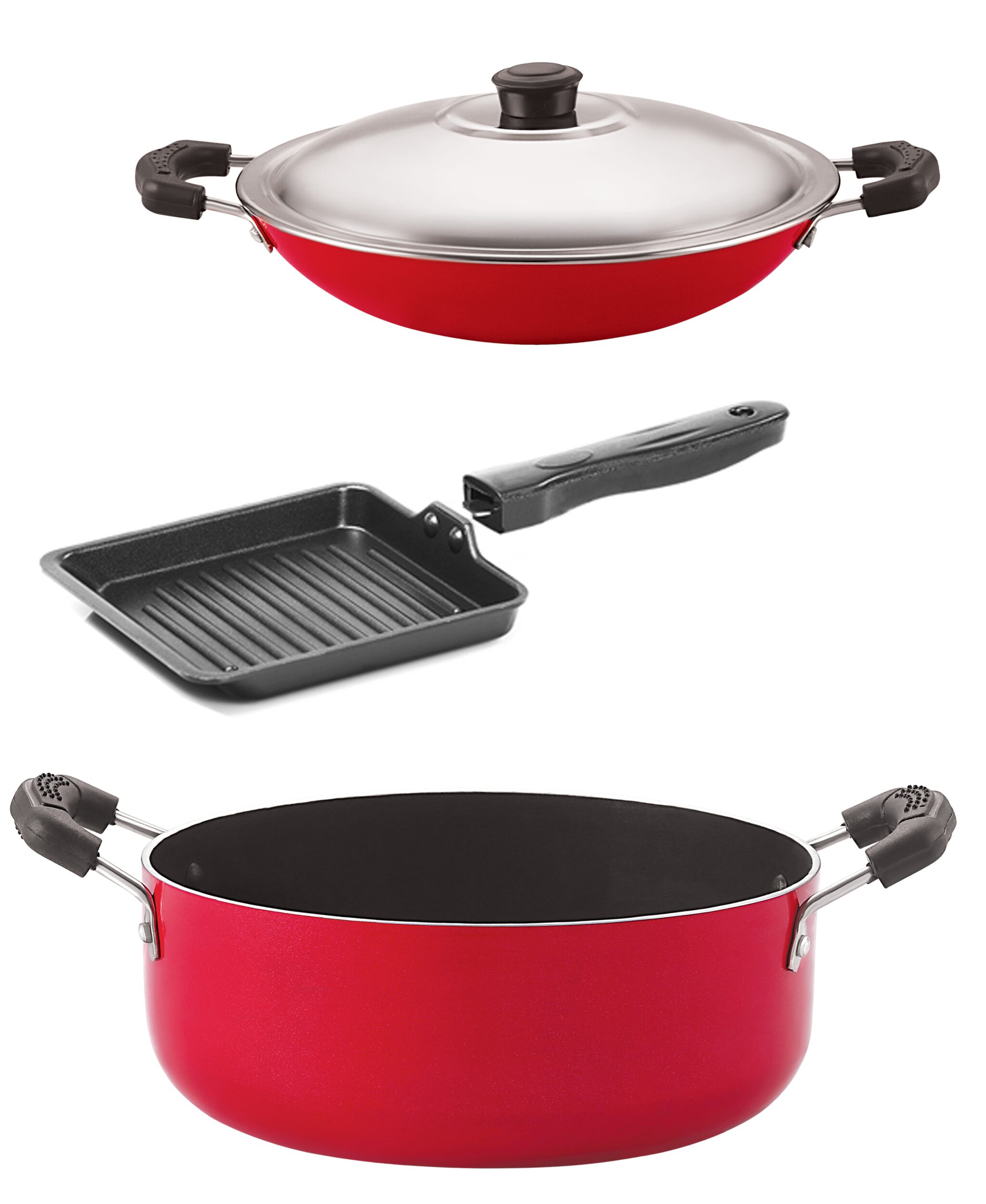 

Nirlon Non-Stick Coated Heat Resistance Pfoa Free Aluminium Cookware Utencil Combo Set