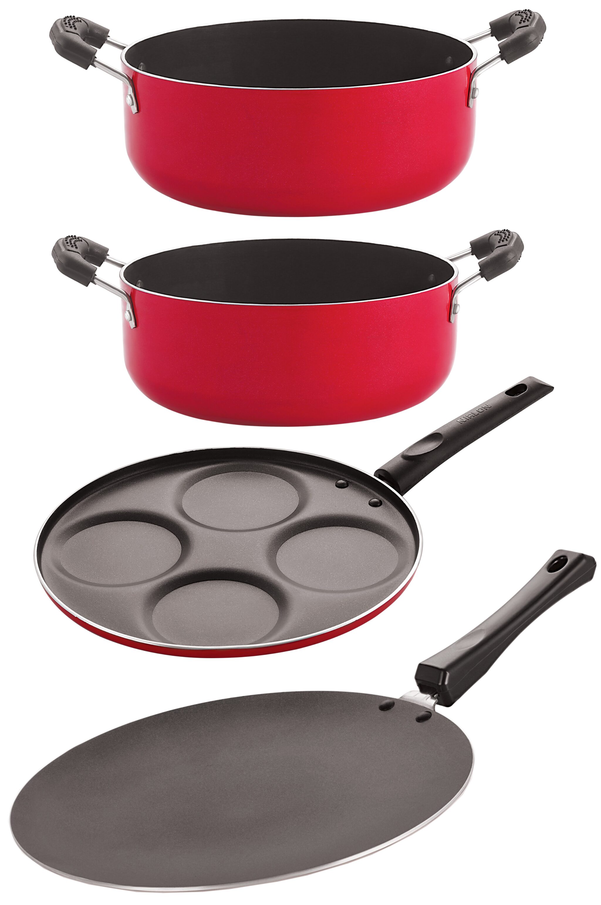 

Nirlon Non stick Cookware Kitchen Cooking Essential Gift Set 4 pcs