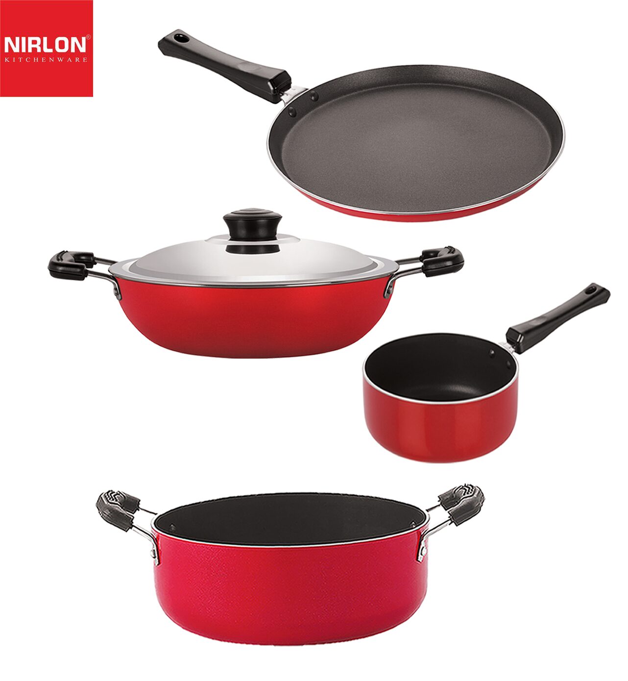 

Nirlon Non-Stick Premium Quality Aluminium Kitchenware Set of 4 pcs