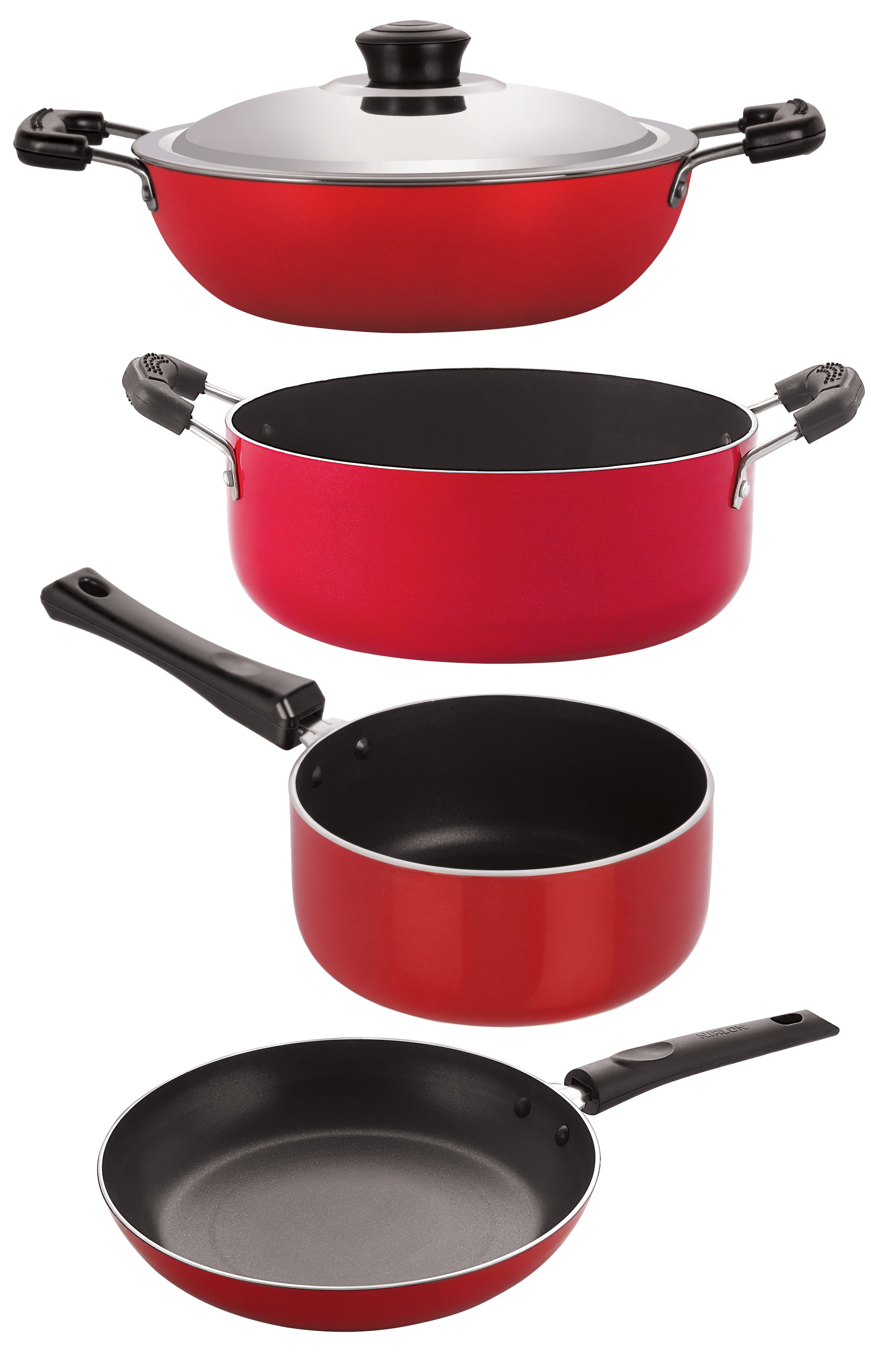 

NIRLON Non-Stick Chemical-free Aluminium Healthy Kitchenware Set of 4Pcs