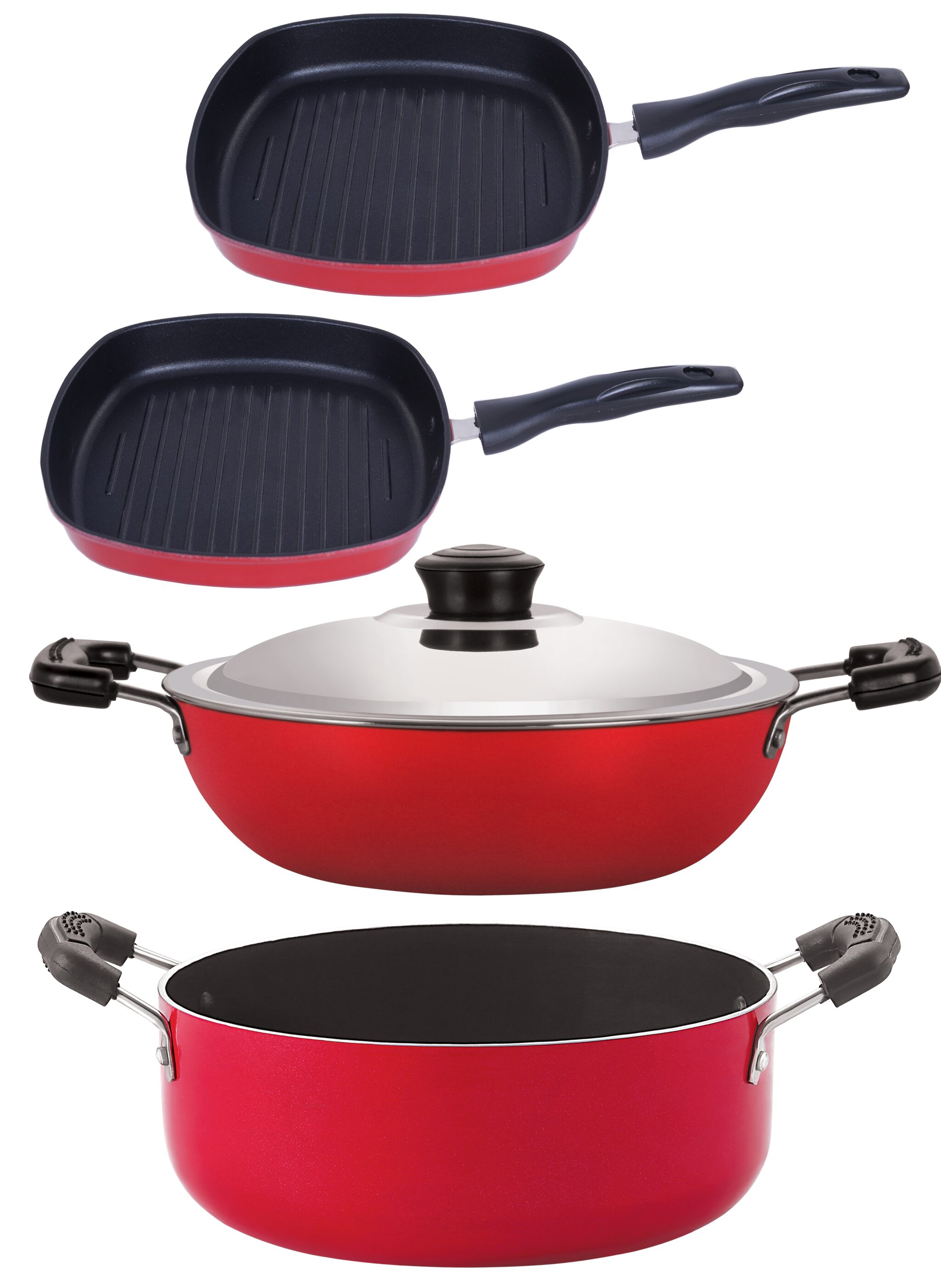 

Nirlon non stick cookware kitchen accessories for cooking combo Set of 4Pcs