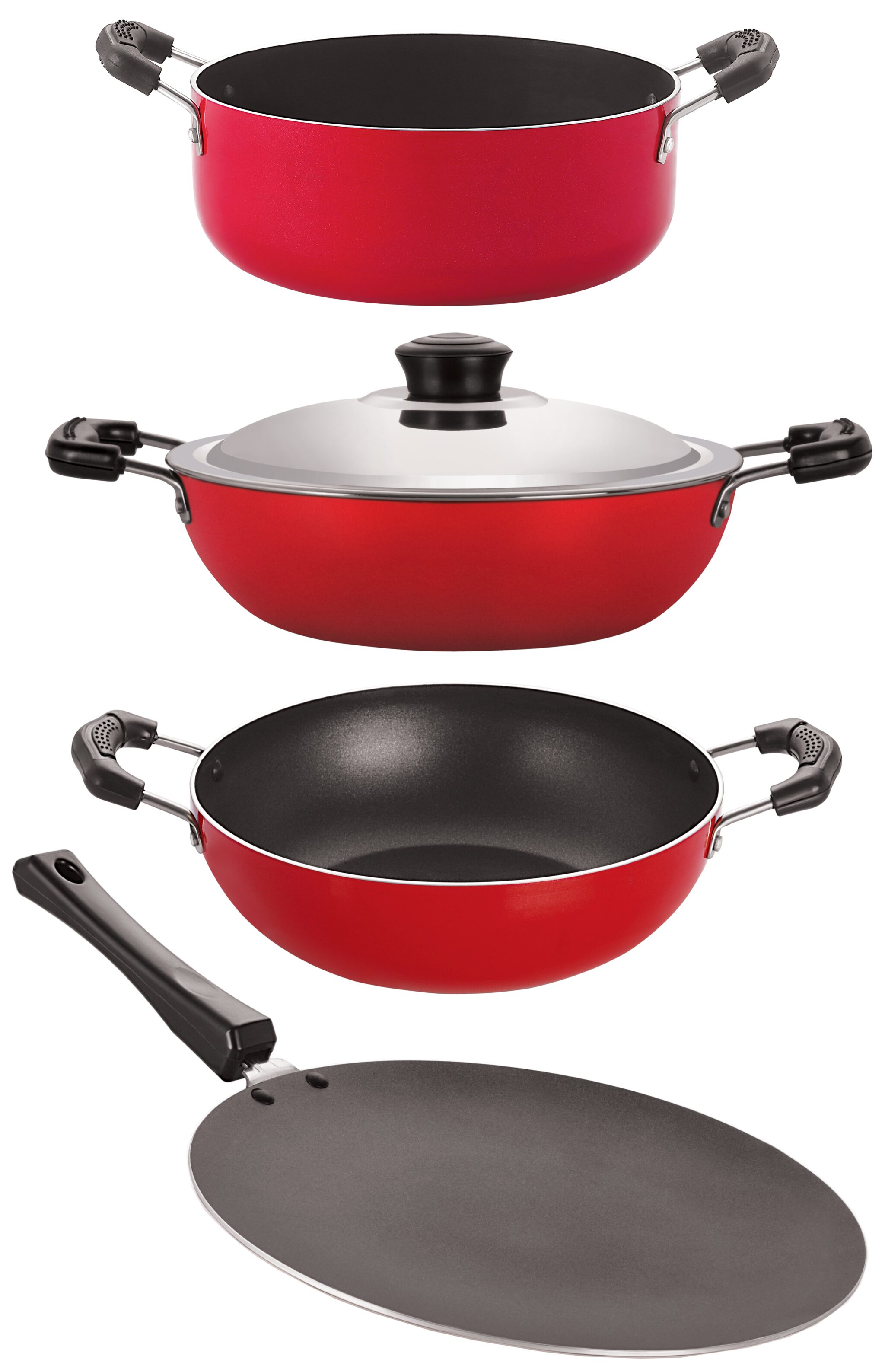 

Nirlon Non stick Aluminium Cookware Set CT12 KD10 DKD