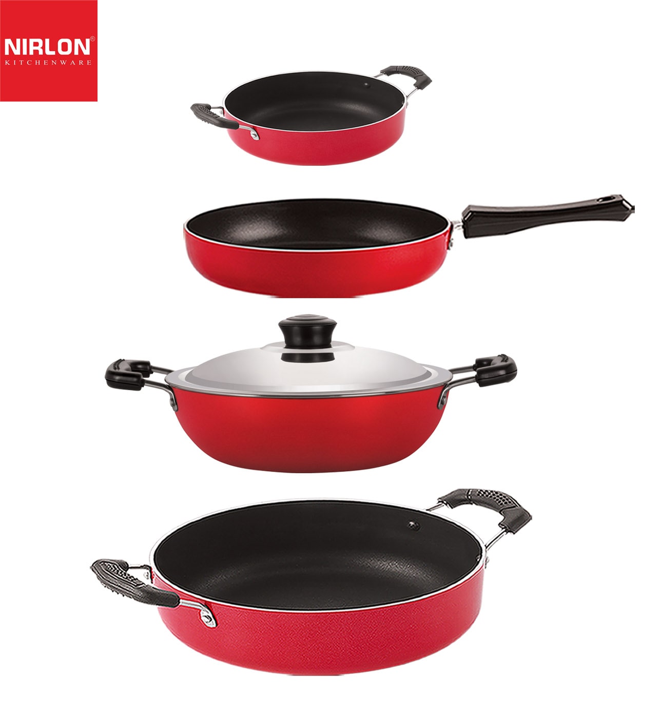 

Nirlon Non stick Premium Quality Aluminium Kitchenware Set of 4 pcs with Extreme Durability
