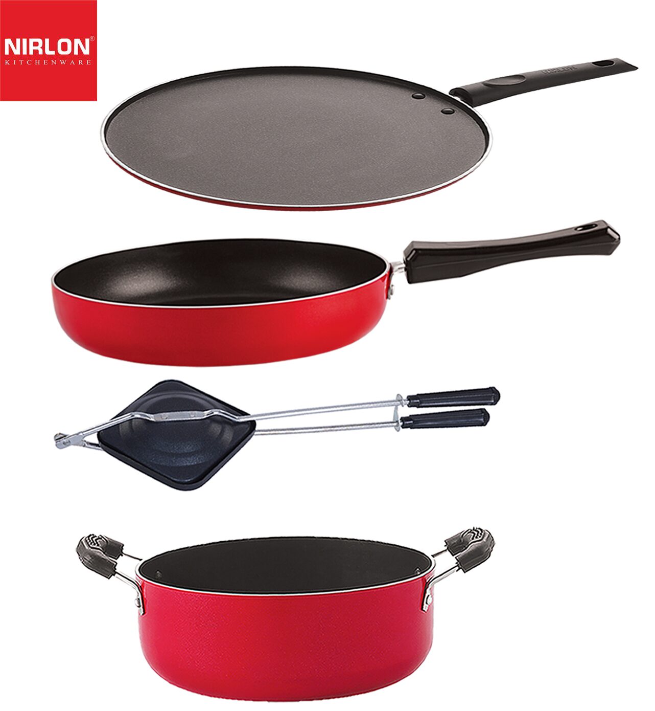 

Nirlon Non stick Aluminium Cookware Gift Set of 4 pcs